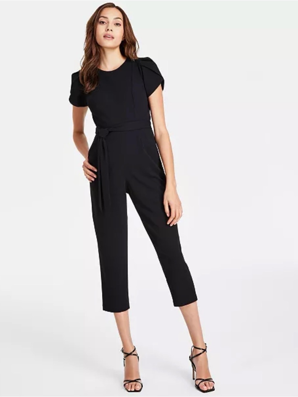 Calvin Klein Black jumpsuit with Gold Zipper Detail